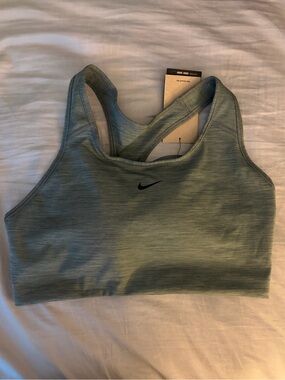 Nike Women's Dri-FIT Swoosh Medium-Support Grey